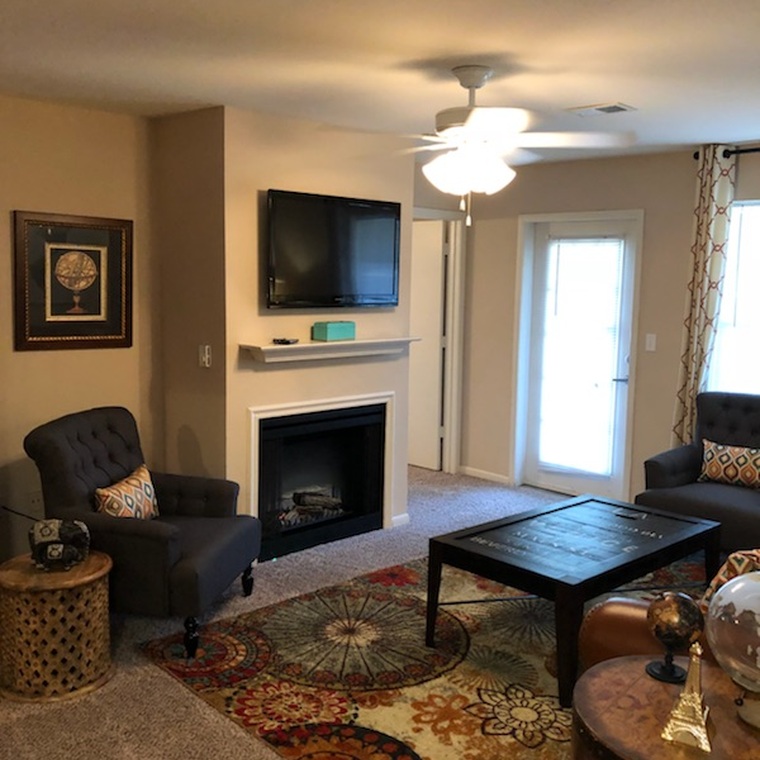 Fireplace included in select apartment homes